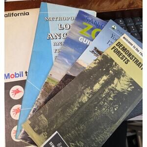 VTG California Travel Brochures Mobil AAA LA Zoo 17-Mile Drive Forest FREE S&H